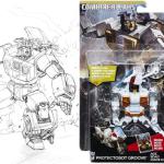 Groove was another piece which ran as a card, and was reused for the packaging art for the Combiner Wars figure.